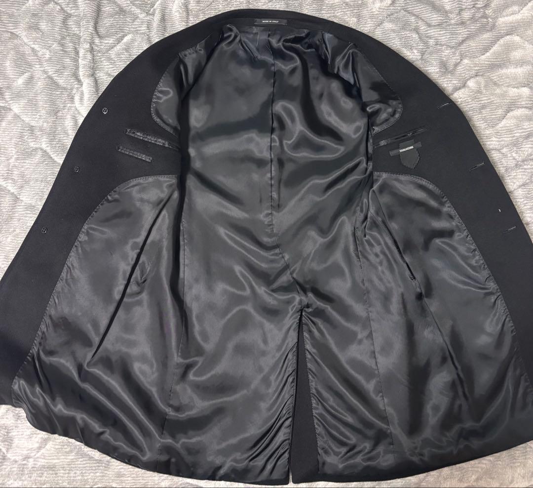 T&J　タリアトーレ　ブラック チェスターコート カシミヤ１００％