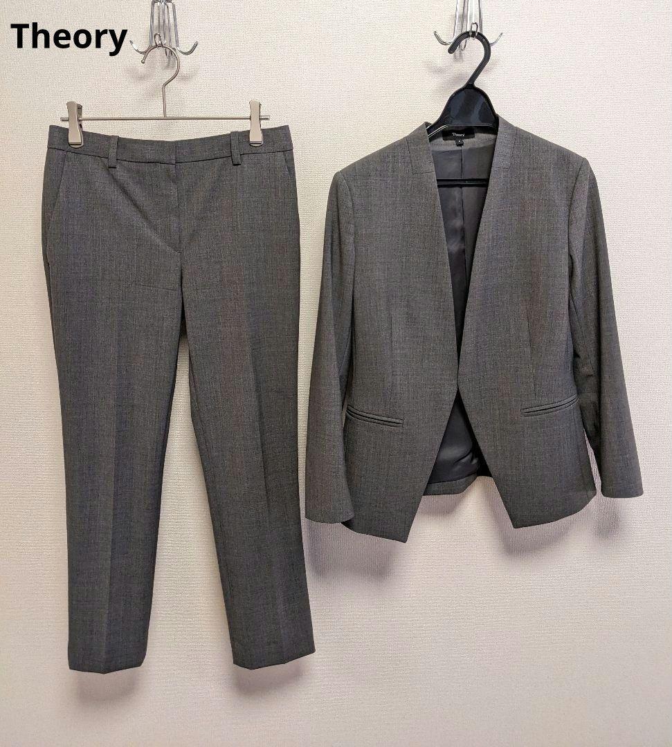 【アップル様】Theory ジャケット＆パンツ ノーカラー セットアップ ★美品