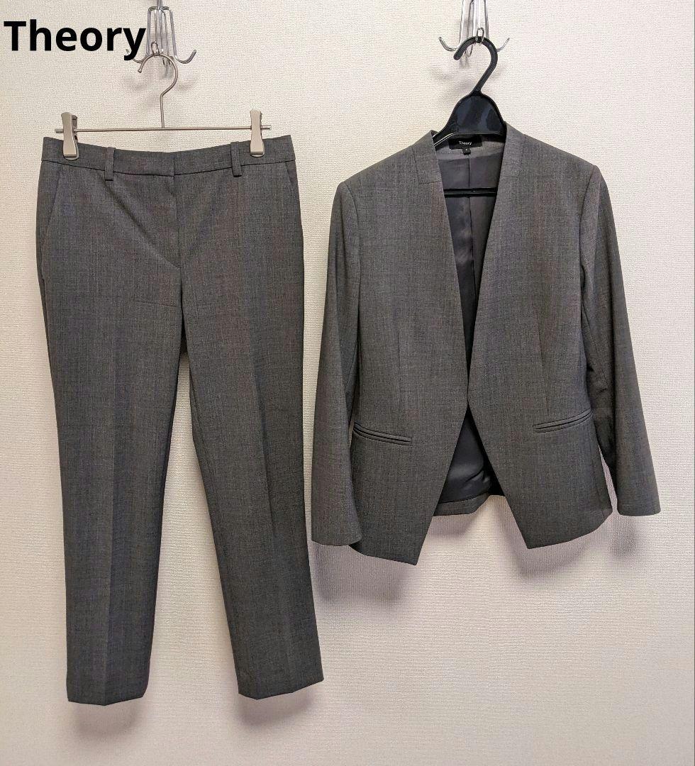 【アップル様】Theory ジャケット＆パンツ ノーカラー セットアップ ★美品