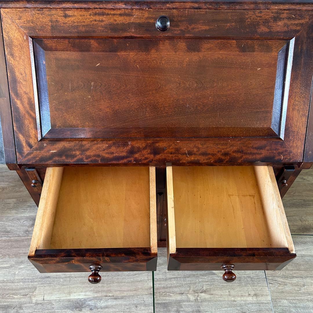 ꧁北海道民芸家具 ホクミン꧂ライティングビューロー デスク 机 書斎 チェスト