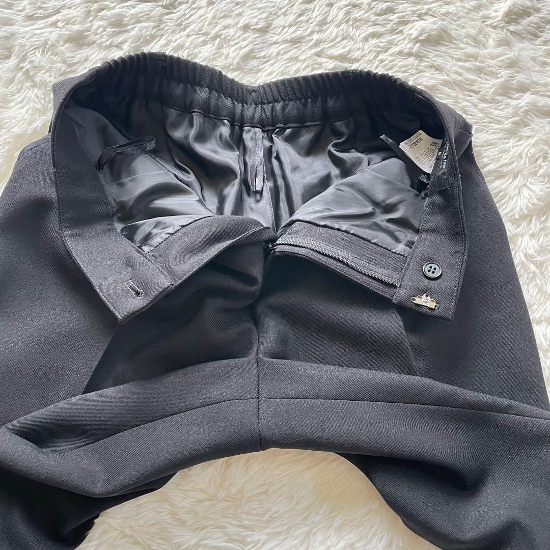 【美品】コムサイズム　パンツスーツ　セットアップ　ノーカラー　セレモニー　黒喪服