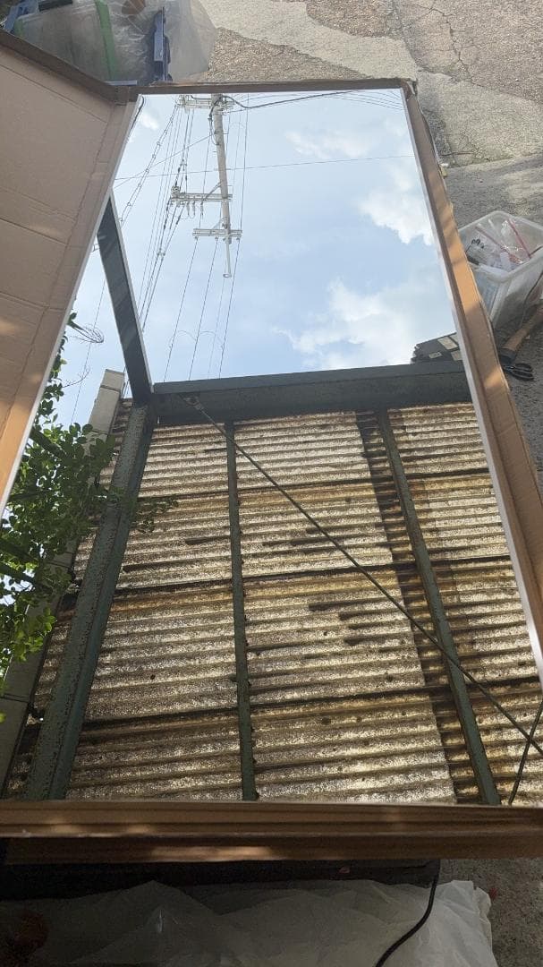 【美品】ダンスミラー 割れない鏡 幅60x160cm 姿見 白色 14番