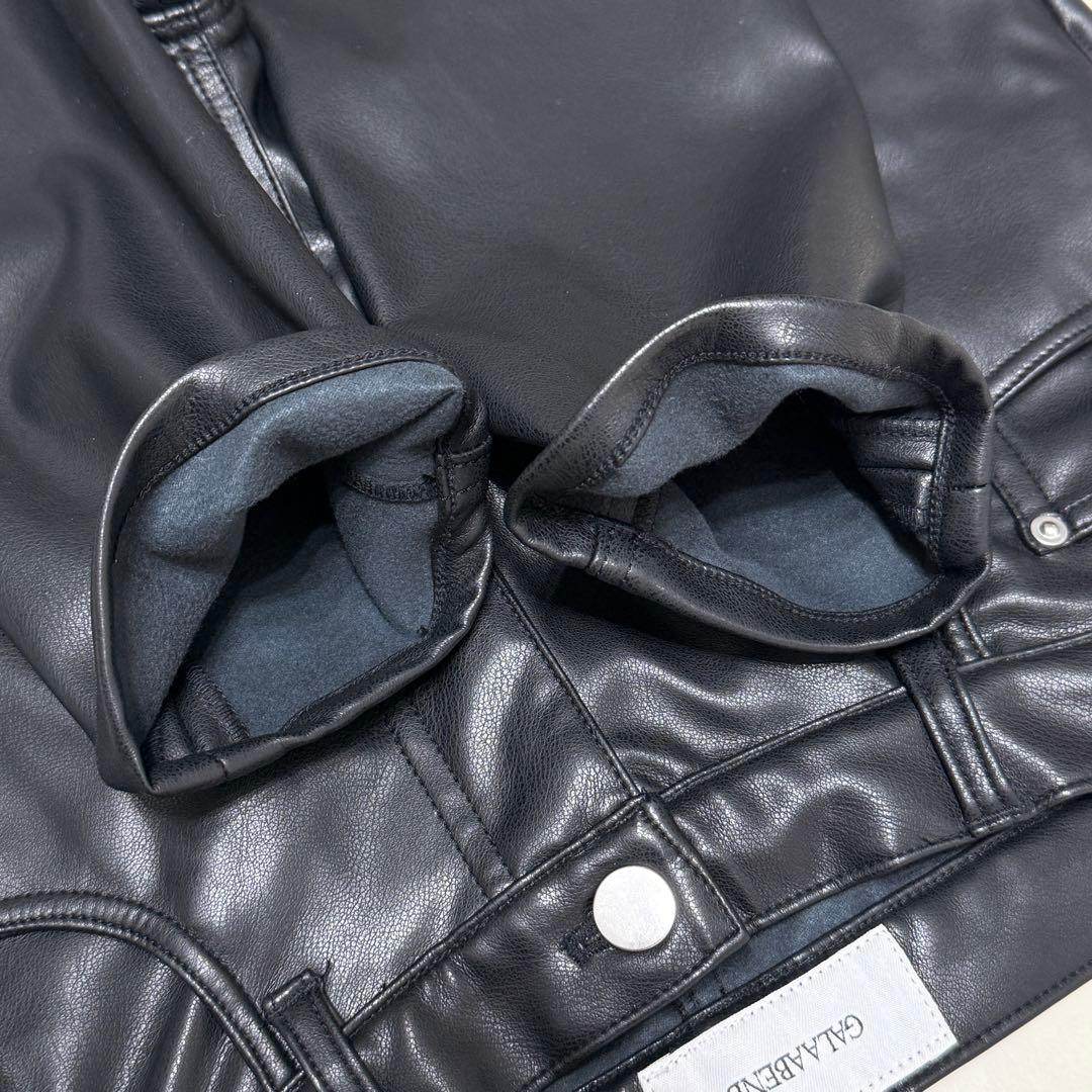 ガラアーベント ウォッシャブル エコレザー パンツ サイズ：48 ブラック