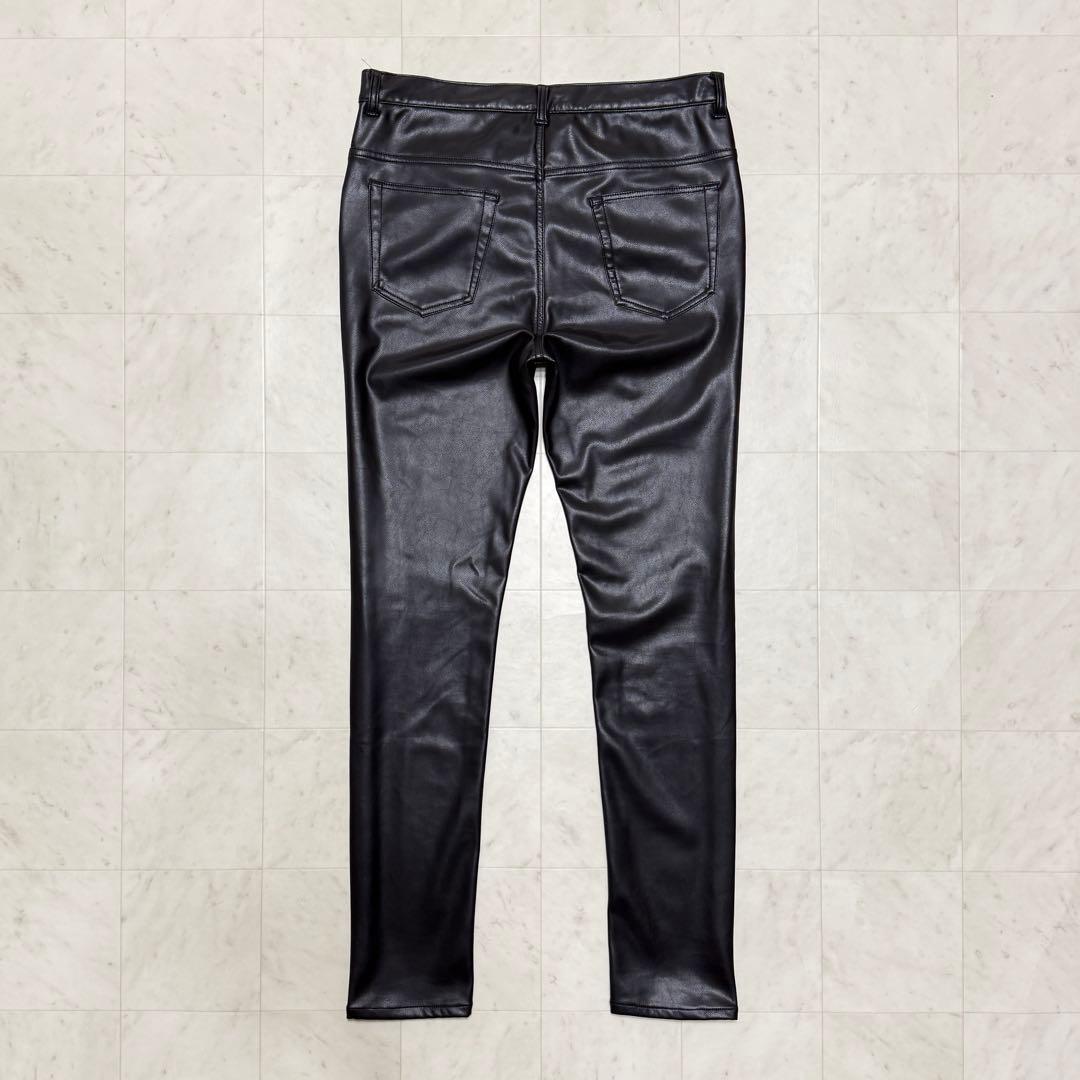 ガラアーベント ウォッシャブル エコレザー パンツ サイズ：48 ブラック