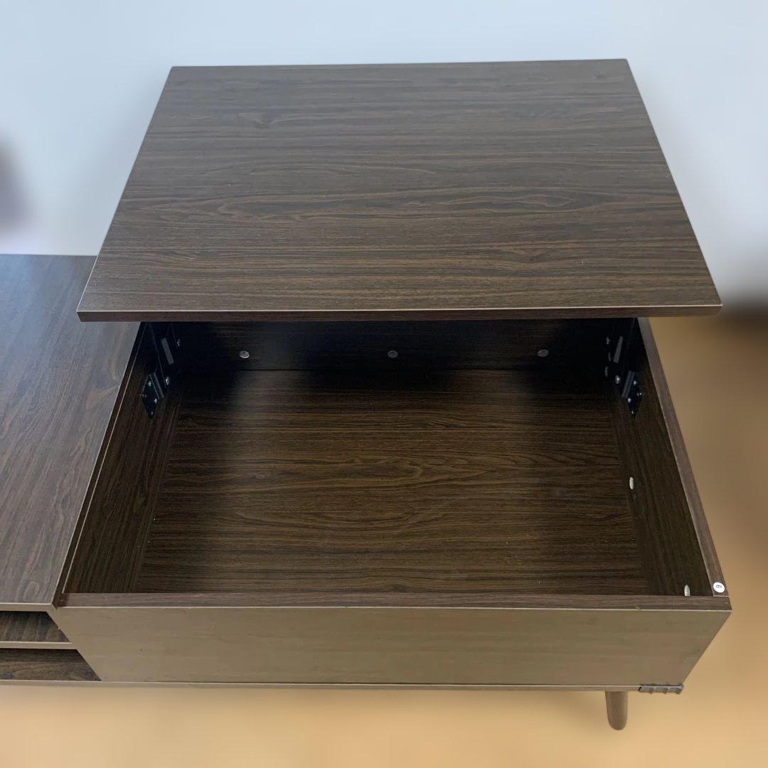 リフトトップローテーブル ダークブラウン