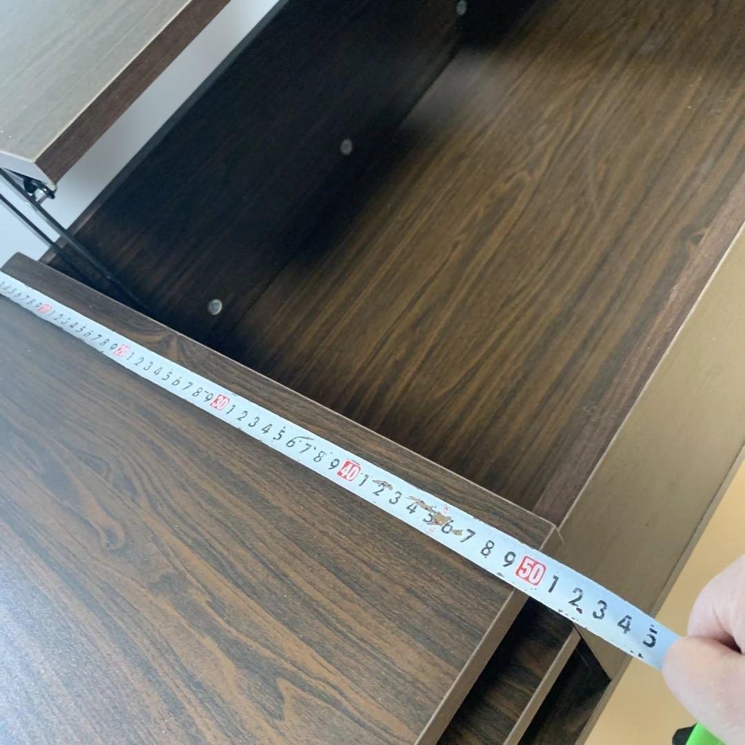 リフトトップローテーブル ダークブラウン