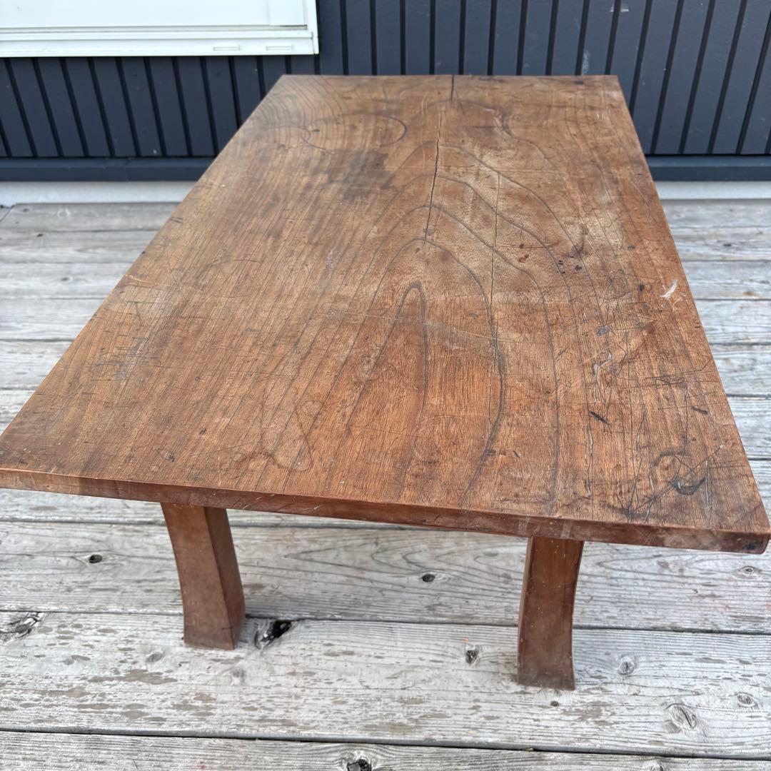 昭和レトロ 無垢材 木製文机 書斎机 ローテーブル 座卓 古家具 経台ビンテージ