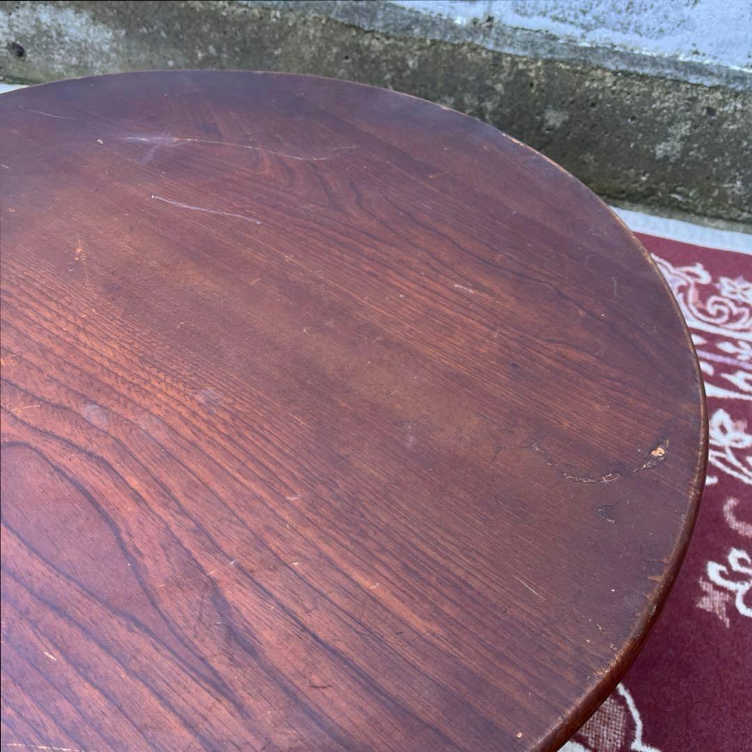古家具アンティーク◾️木製無垢材 ちゃぶ台 円卓 ローテーブル 机