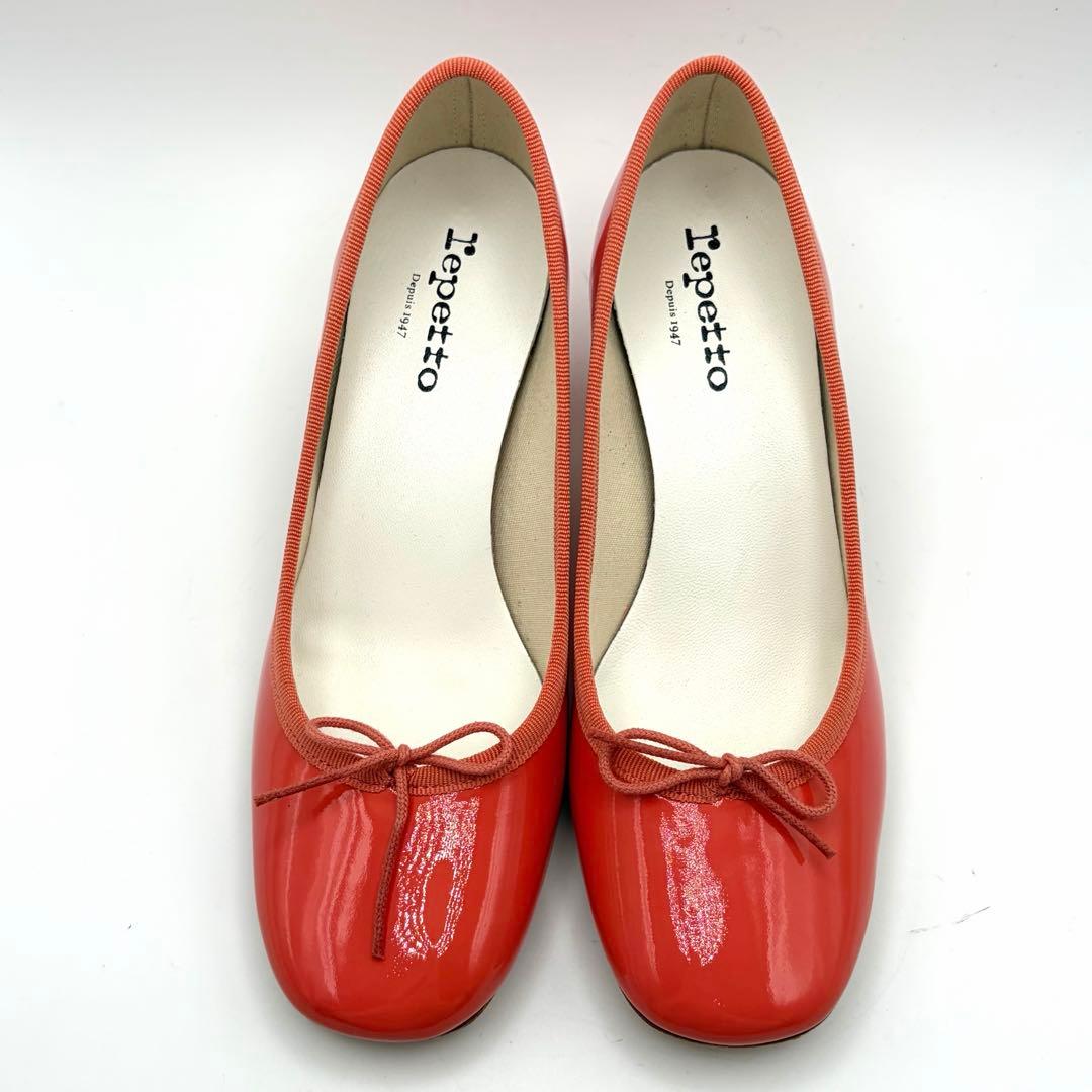 未使用級✨repetto パンプス パナム コーラルピンク エナメル 24㎝
