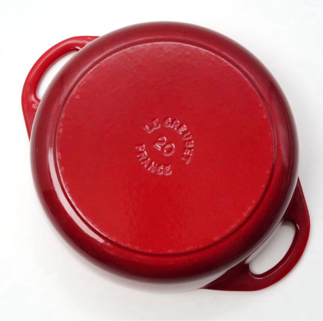 【美品】LE CREUSET　ココット ビス チェリーレッド　20cm