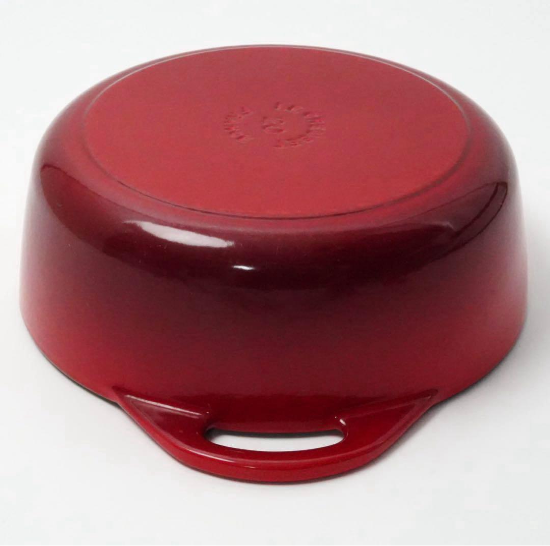 【美品】LE CREUSET　ココット ビス チェリーレッド　20cm