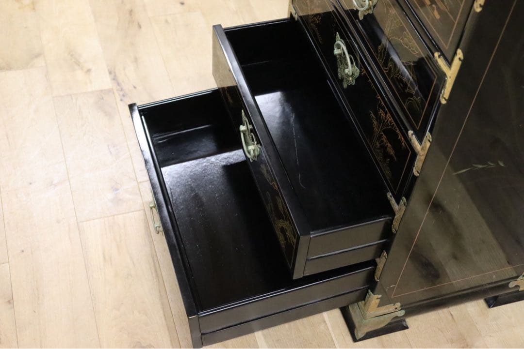 GMIH192○中国家具 李朝家具 チェスト 花鳥図 小箪笥 アジアン シノ