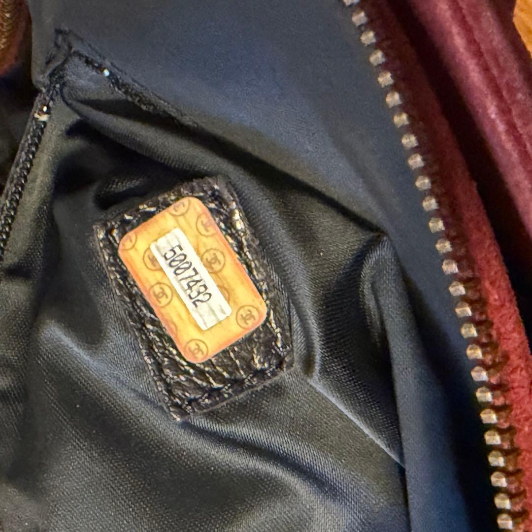 CHANEL 赤 スエード トートバッグ ハンドバッグ