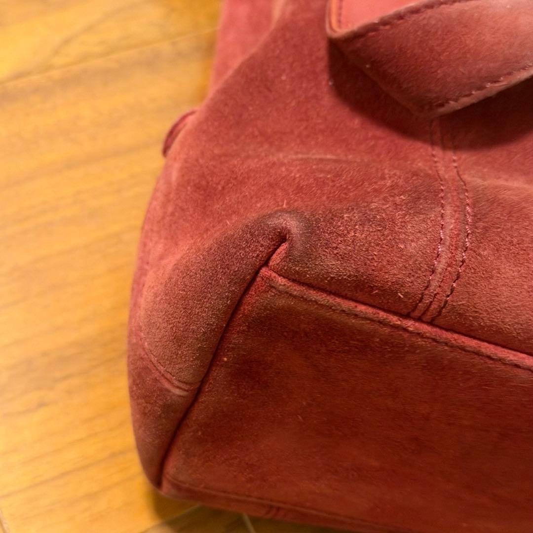 CHANEL 赤 スエード トートバッグ ハンドバッグ