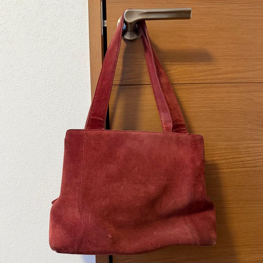 CHANEL 赤 スエード トートバッグ ハンドバッグ