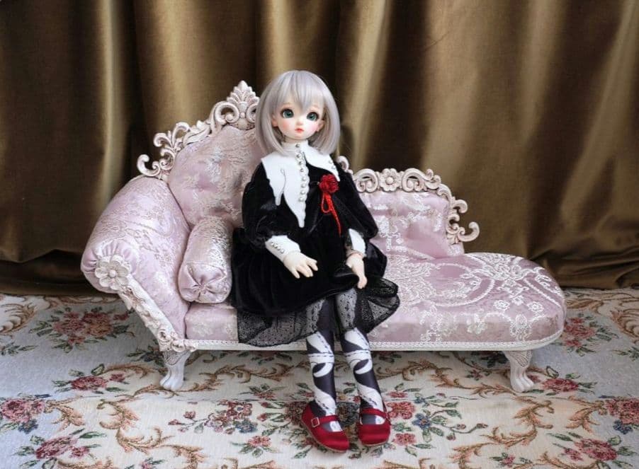 ドール用1/4サイズ クラシカルカウチソファ 家具 椅子