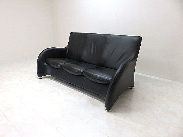 【希少・名作】モンティス「ローゲ」3人掛け 本革ソファ