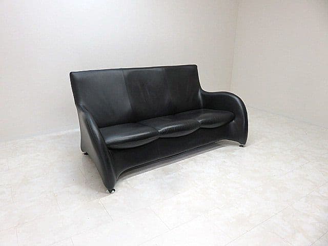 【希少・名作】モンティス「ローゲ」3人掛け 本革ソファ