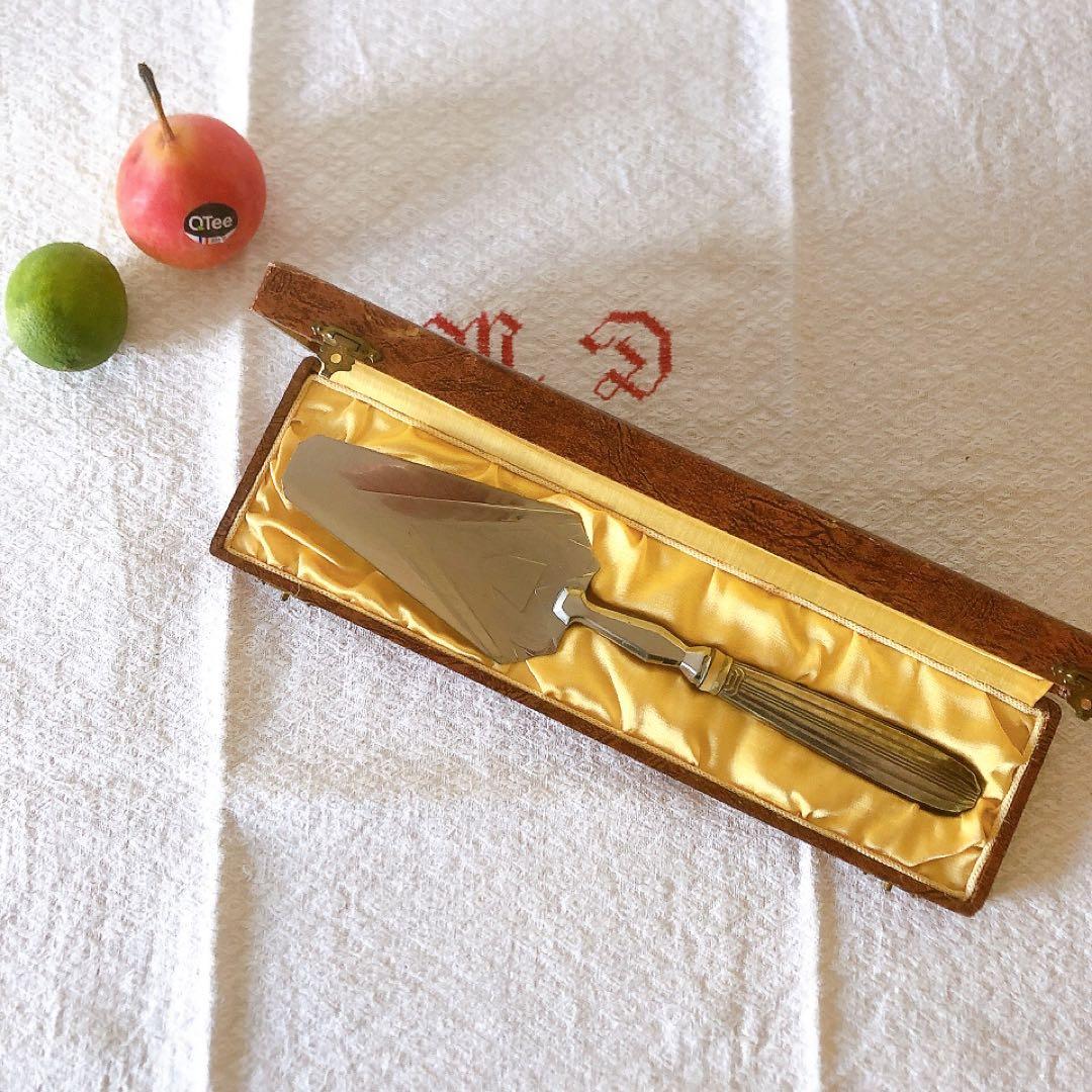 フランスアンティーク　箱入りケーキサーバー　フランスアンティークカトラリー