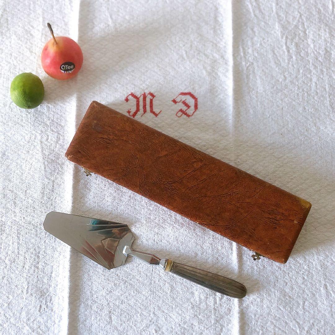 フランスアンティーク　箱入りケーキサーバー　フランスアンティークカトラリー