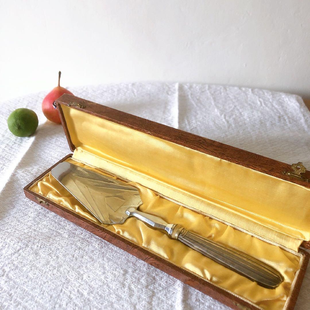 フランスアンティーク　箱入りケーキサーバー　フランスアンティークカトラリー