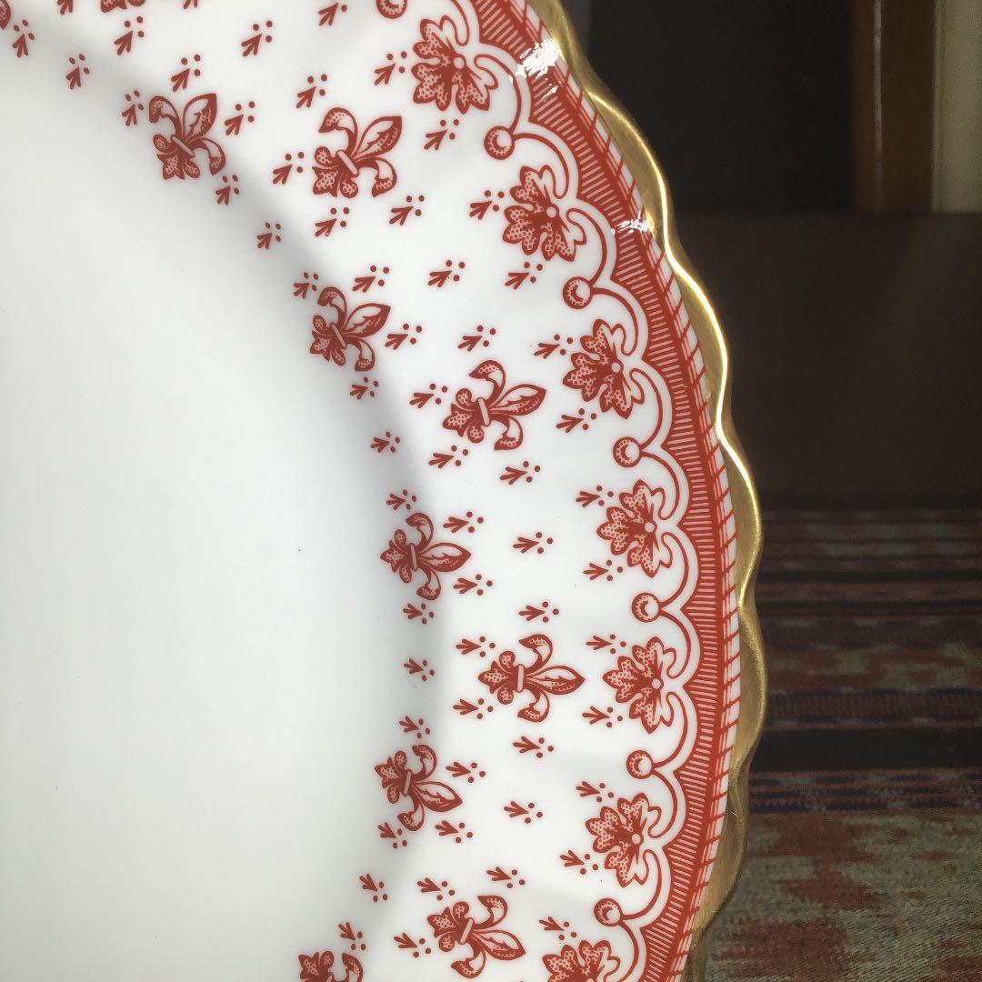 『冬うー特価』　Spode 『Fleur de Lys Red』　大皿　6枚