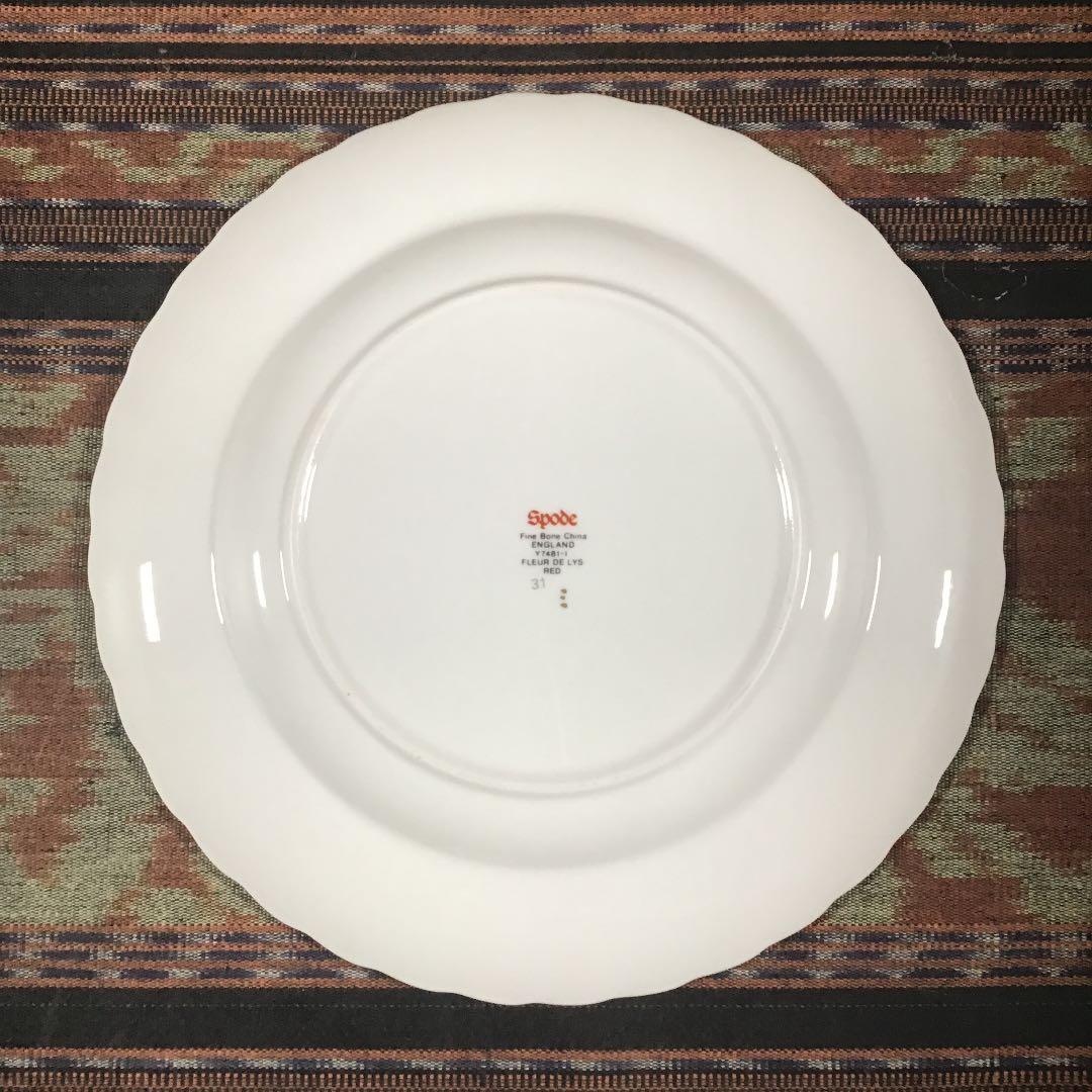 『冬うー特価』　Spode 『Fleur de Lys Red』　大皿　6枚