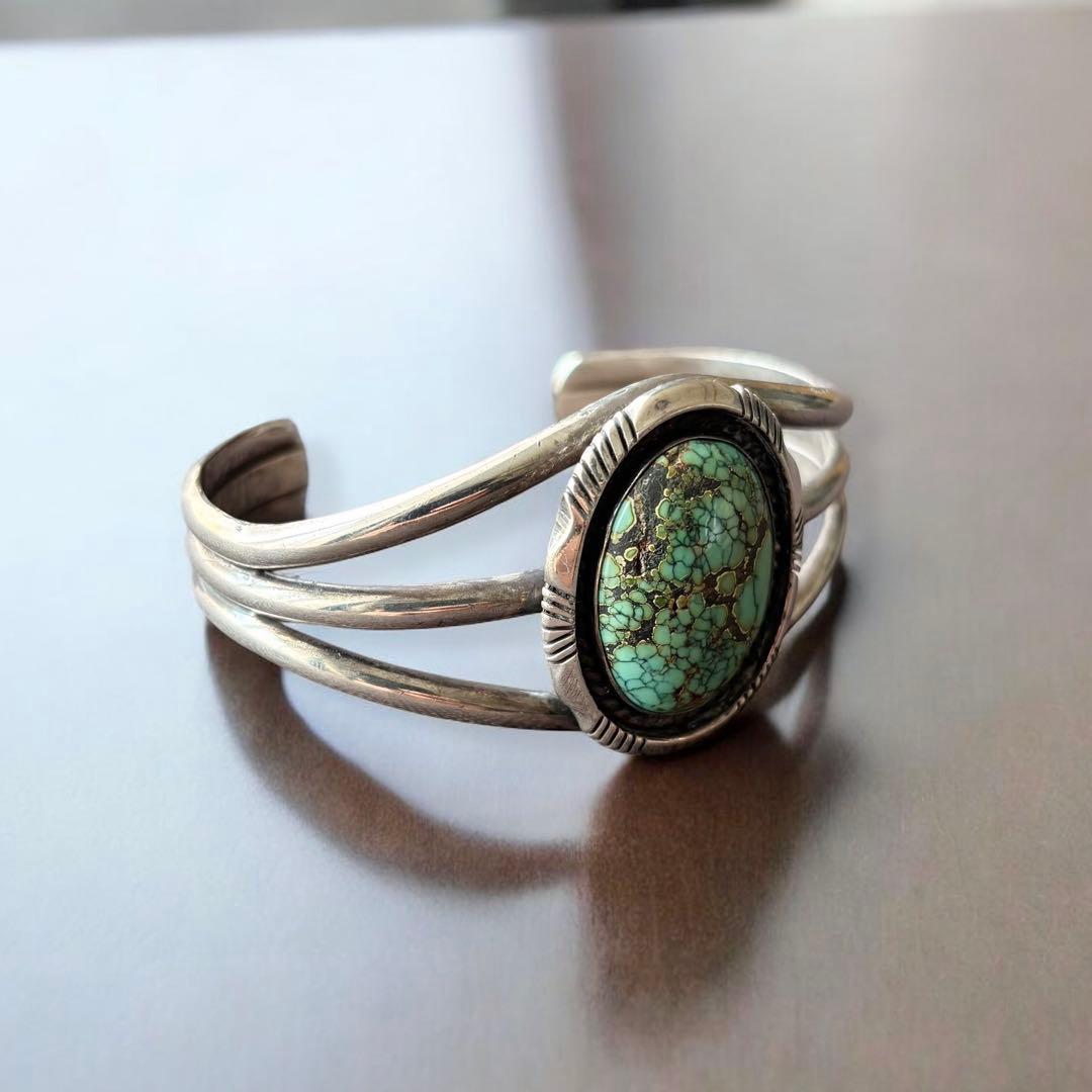 NAVAJO STERLING SILVER ターコイズバングル