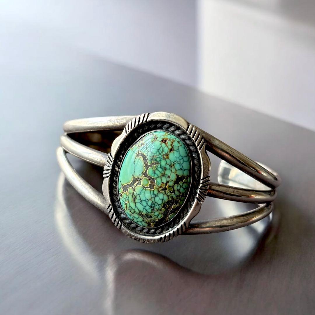 NAVAJO STERLING SILVER ターコイズバングル