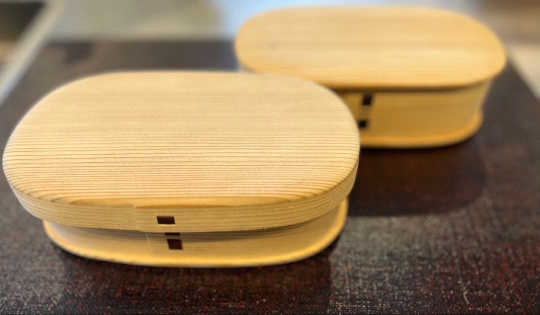 柴田慶信商店　手の平弁当箱　2個セット　上げ蓋　被せ蓋　入れ子可能