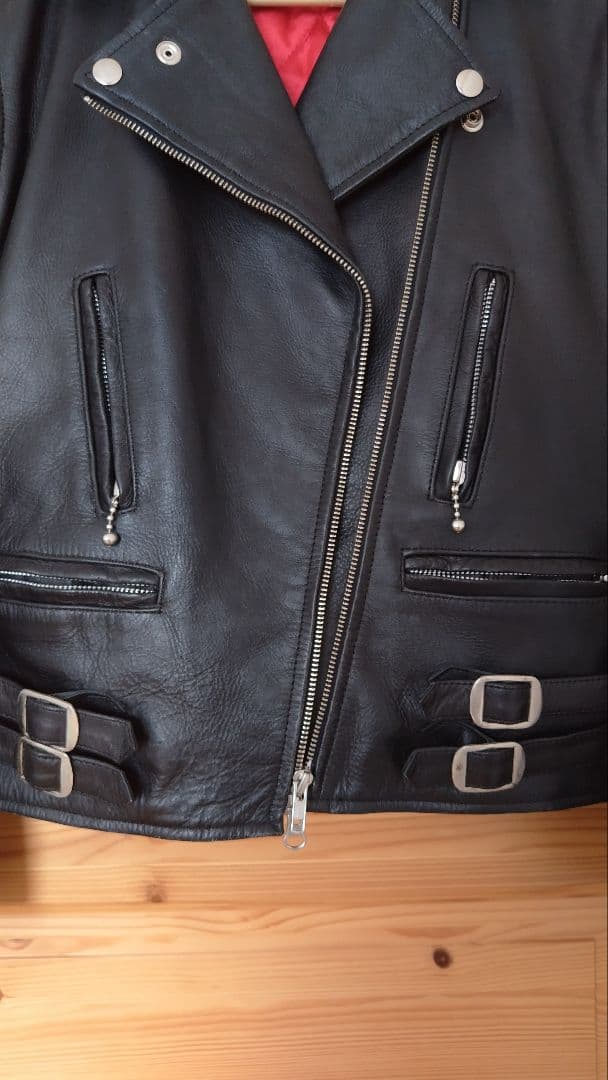 【美品】HORN　WORKSホーンワークス　ダブルライダース　牛革　レディースS