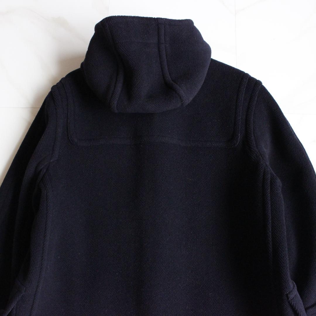 OLD ENGLAND ヘリンボーンダッフルコート ウール ネイビー L