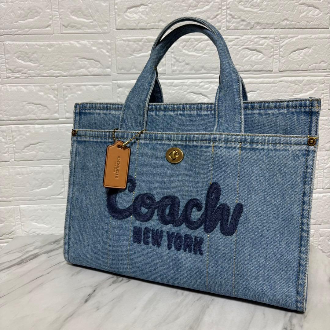 COACH コーチ　カーゴトートバッグ　デニムバッグ　26 2way トート