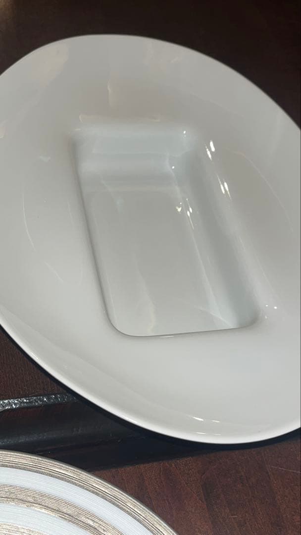 中古[J.L Coquet]26cmストライプデザインの皿セット