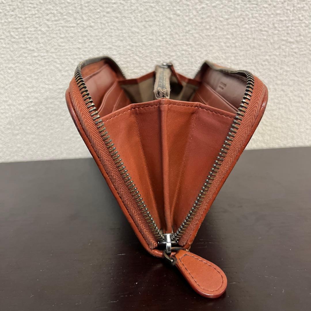 ボッテガヴェネタ　ラウンドジップ　長財布　ブラウン