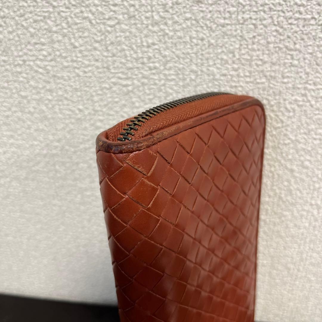 ボッテガヴェネタ　ラウンドジップ　長財布　ブラウン