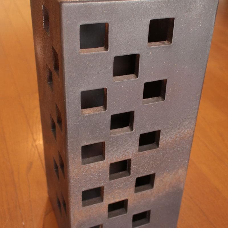 信楽焼 傘立て アンブレラスタンド 黒 陶器製 モダン 340-233