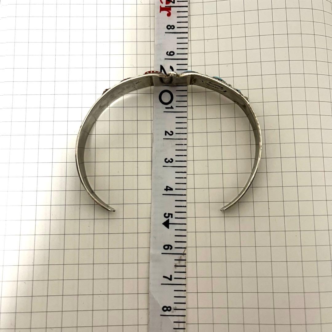 インディアンジュエリー ターコイズ・コーラル バングル H. Spencer