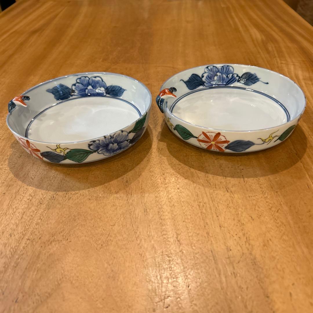 波佐見焼　林九郎窯　一閑人　絵変わり　平鉢　二枚　希少