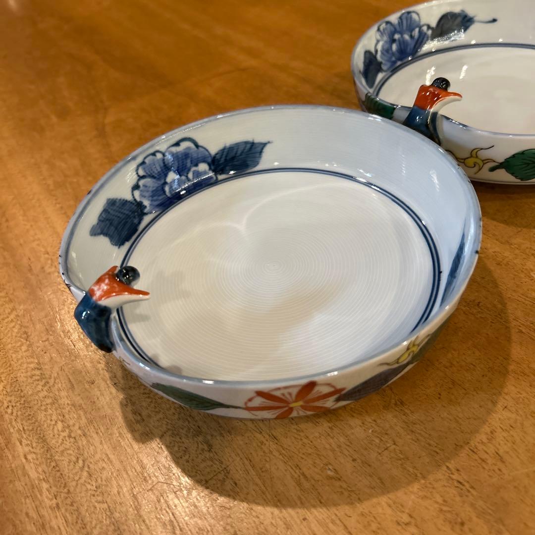 波佐見焼　林九郎窯　一閑人　絵変わり　平鉢　二枚　希少