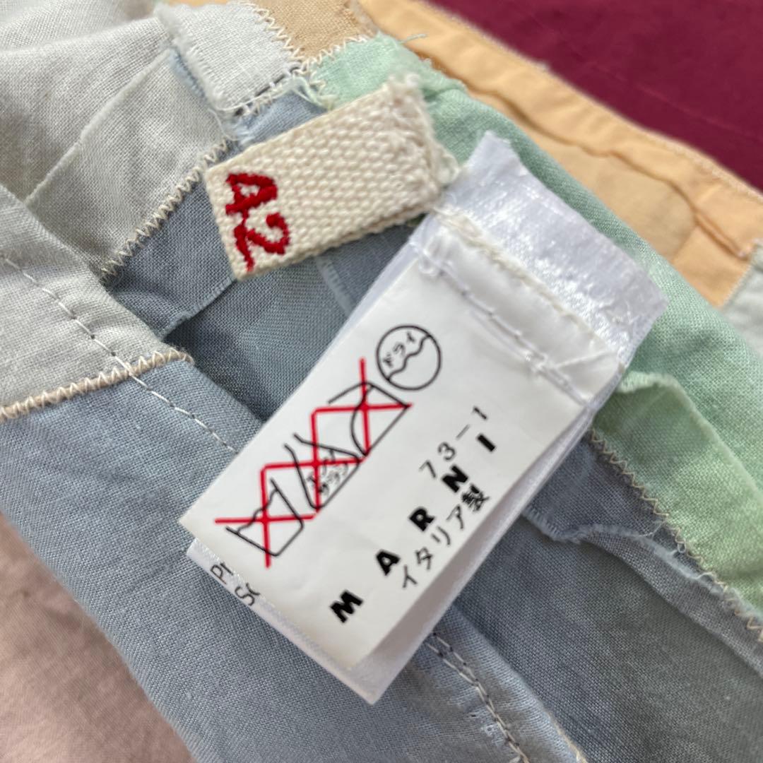 MARNI/マルニ、サスペンダーラップスカート、パッチワーク巻きスカート、42