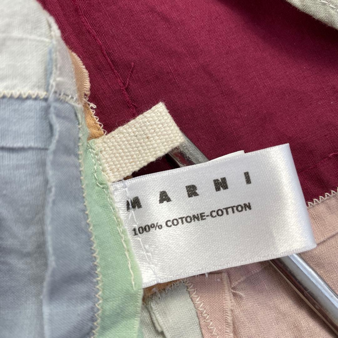 MARNI/マルニ、サスペンダーラップスカート、パッチワーク巻きスカート、42