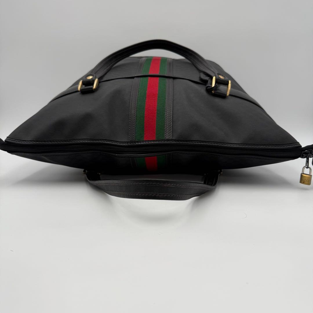 高級　グッチ　GG PVC レザー　シェリーライン　トートバッグ　ボストンバッグ