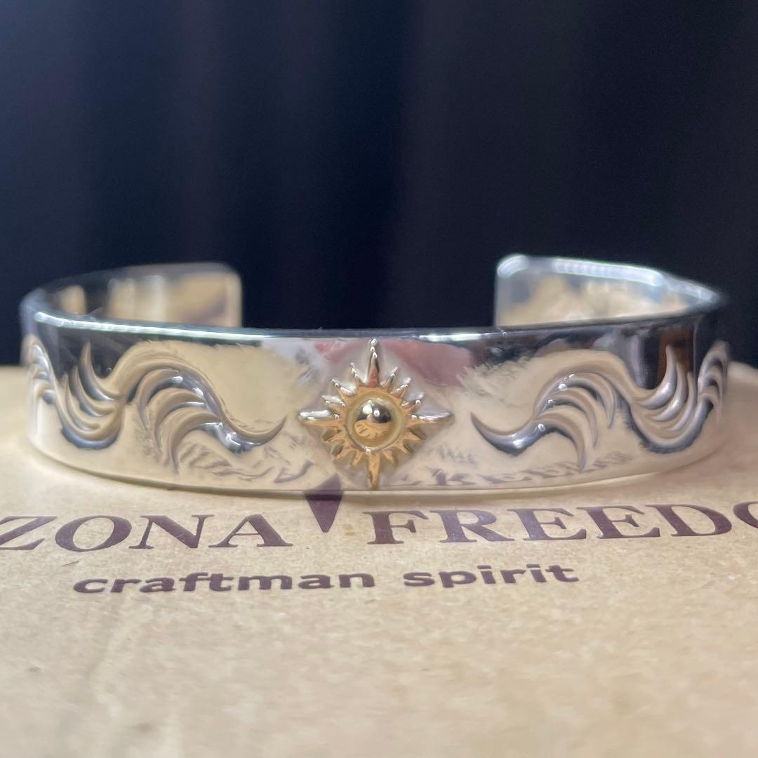 極美品　12mm メンズ　アリゾナフリーダム　　バングル　k18 大太陽神