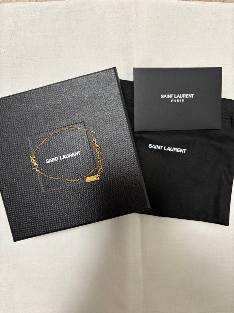SAINT LAURENT ロゴブレスレット ゴールド