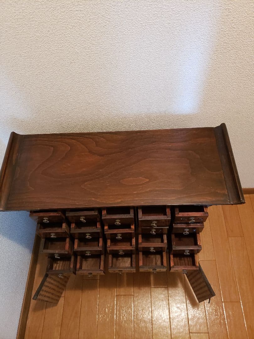 美品 李朝家具 韓国家具 薬箪笥 薬箱 小物入 引き出し 木製 真鍮蝶番 文具入