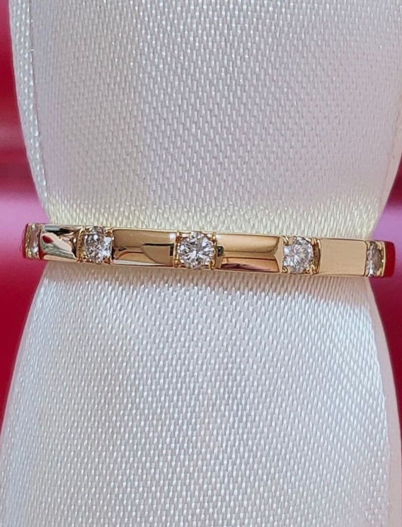 新入荷 未使用品 k18 天然ダイヤモンド 0.10ct リング