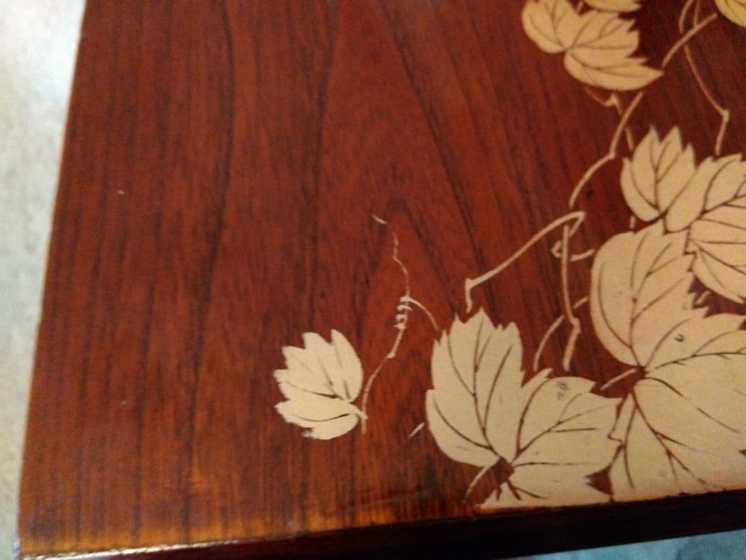 文机　折りたたみ　天板模様あり　アンティーク　昭和レトロ