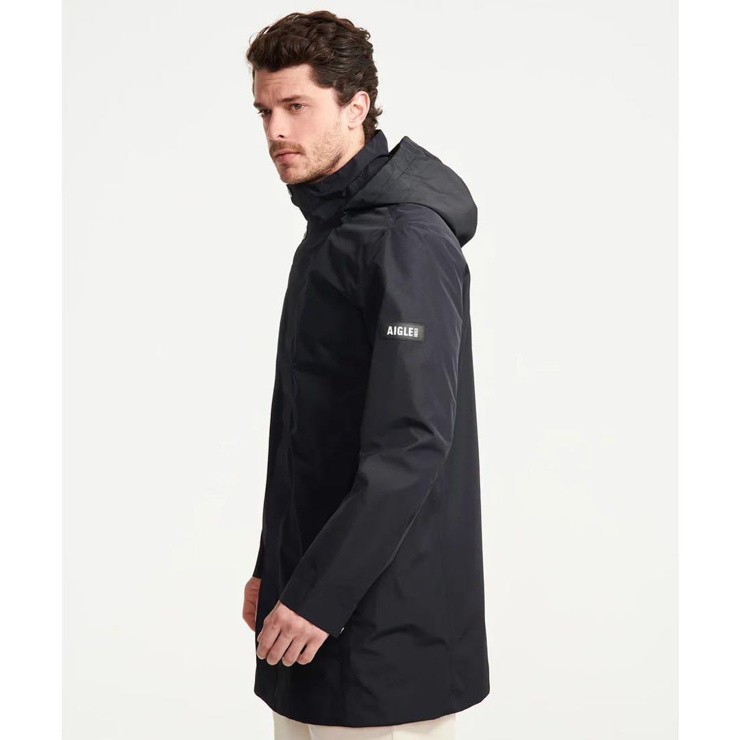 ジャケット AEGLE ゴアテックス ロングフーデッドジャケット 黒 Lサイズ