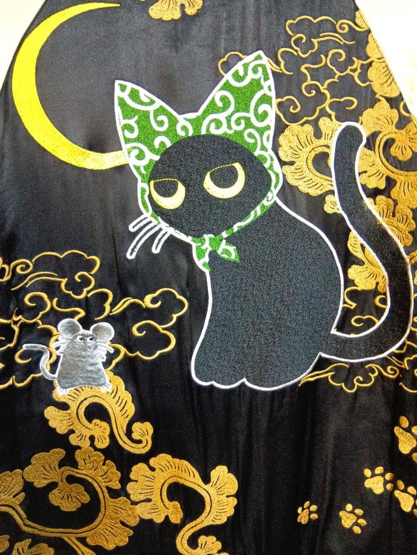 LIN　スカジャン　リバーシブル　L　猫